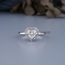 Heart Cut Halo Diamond Ring Sarafa Bazar India