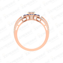 Luxurios 14K Gold Diamond Split Shank Floral Ring Sarafa Bazar India