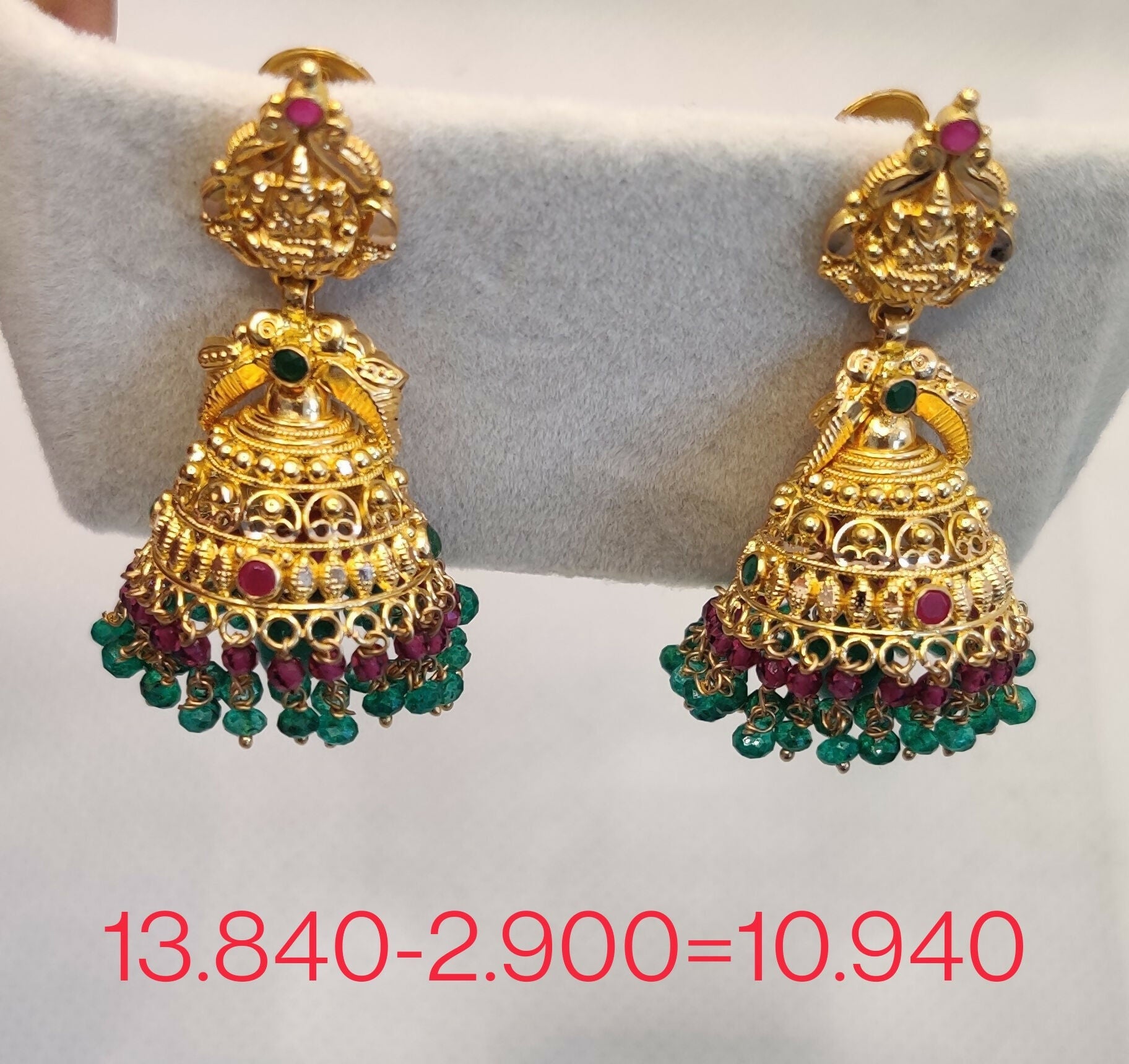 22 kt Gold Jhumki Sarafa Bazar India