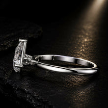 Pear Cut Lab Grown Diamond Women's Ring 9Kt White Gold LR-72 Sarafa Bazar India