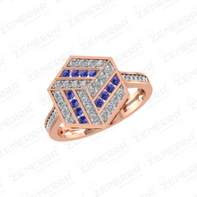 Hot Selling Diamond Gemstone Ring In 14K Rose Gold Sarafa Bazar India