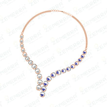 14K Gold Diamond Unique Necklace Set - New Design Sarafa Bazar India