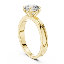 Round Cut Lab Grown Diamond Women's Ring 9Kt Yellow Gold LR-4 Sarafa Bazar India