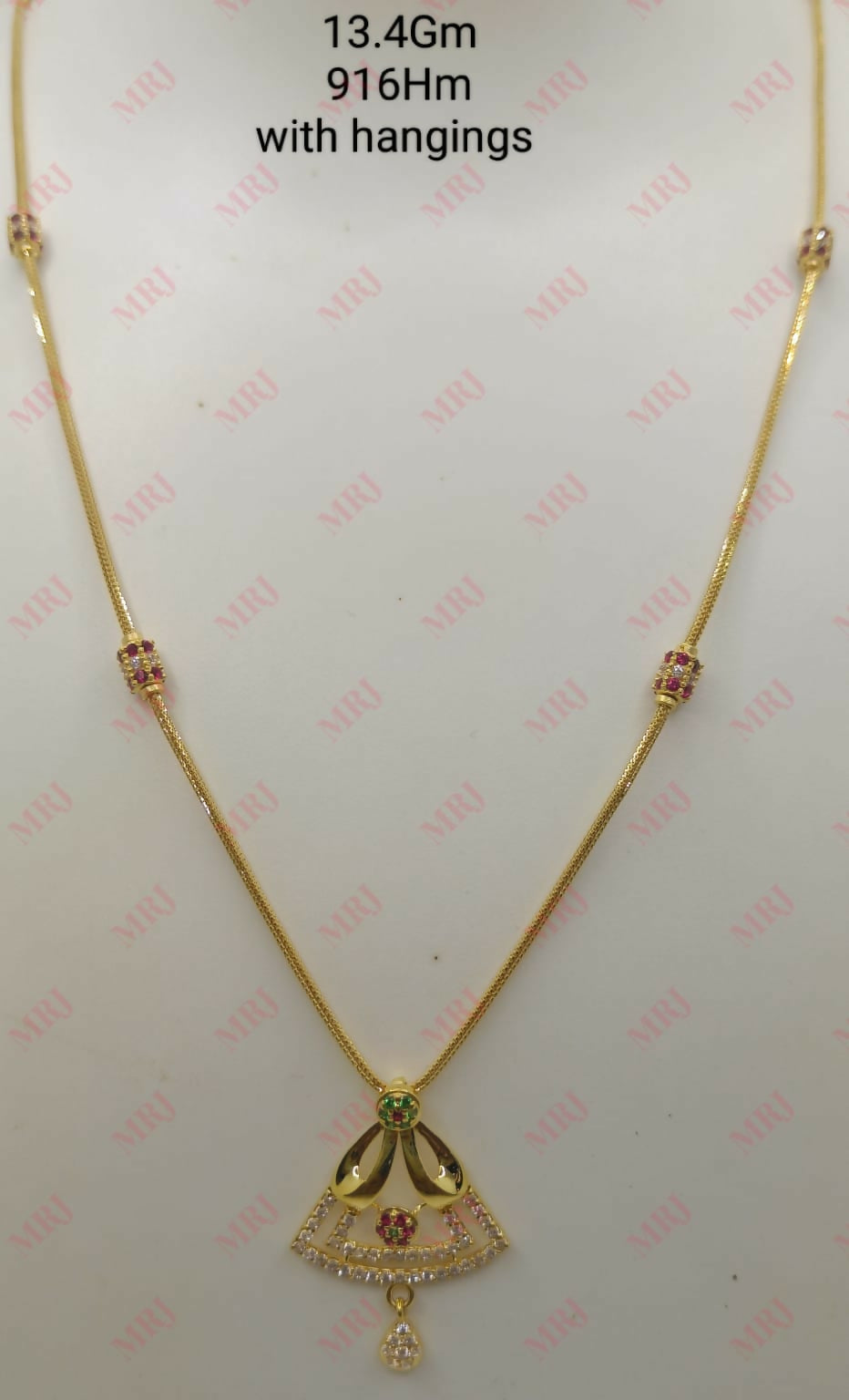 22kt CZ Chain Set Sarafa Bazar India