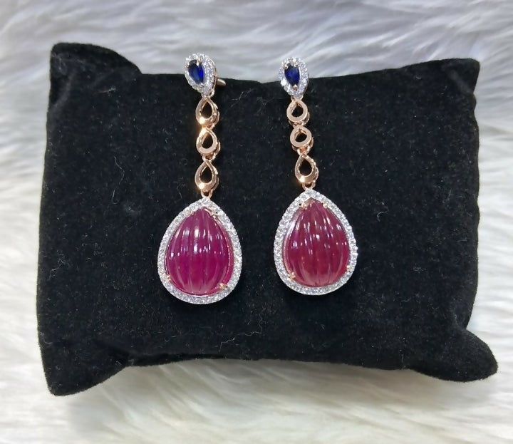 Rose Gold Earrings Sarafa Bazar India