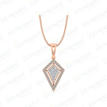 14K Rose Gold Diamond Stylish Pendant Sets Sarafa Bazar India