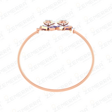 Classic 14K Rose Gold Amethyst Kite Cut Stone Diamond Bracelets Sarafa Bazar India