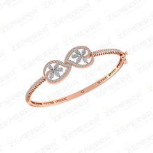 Floral Infinity Diamond Bracelet in 14K Rose Gold Sarafa Bazar India