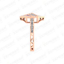 Hot Selling Diamond Gemstone Ring In 14K Rose Gold Sarafa Bazar India