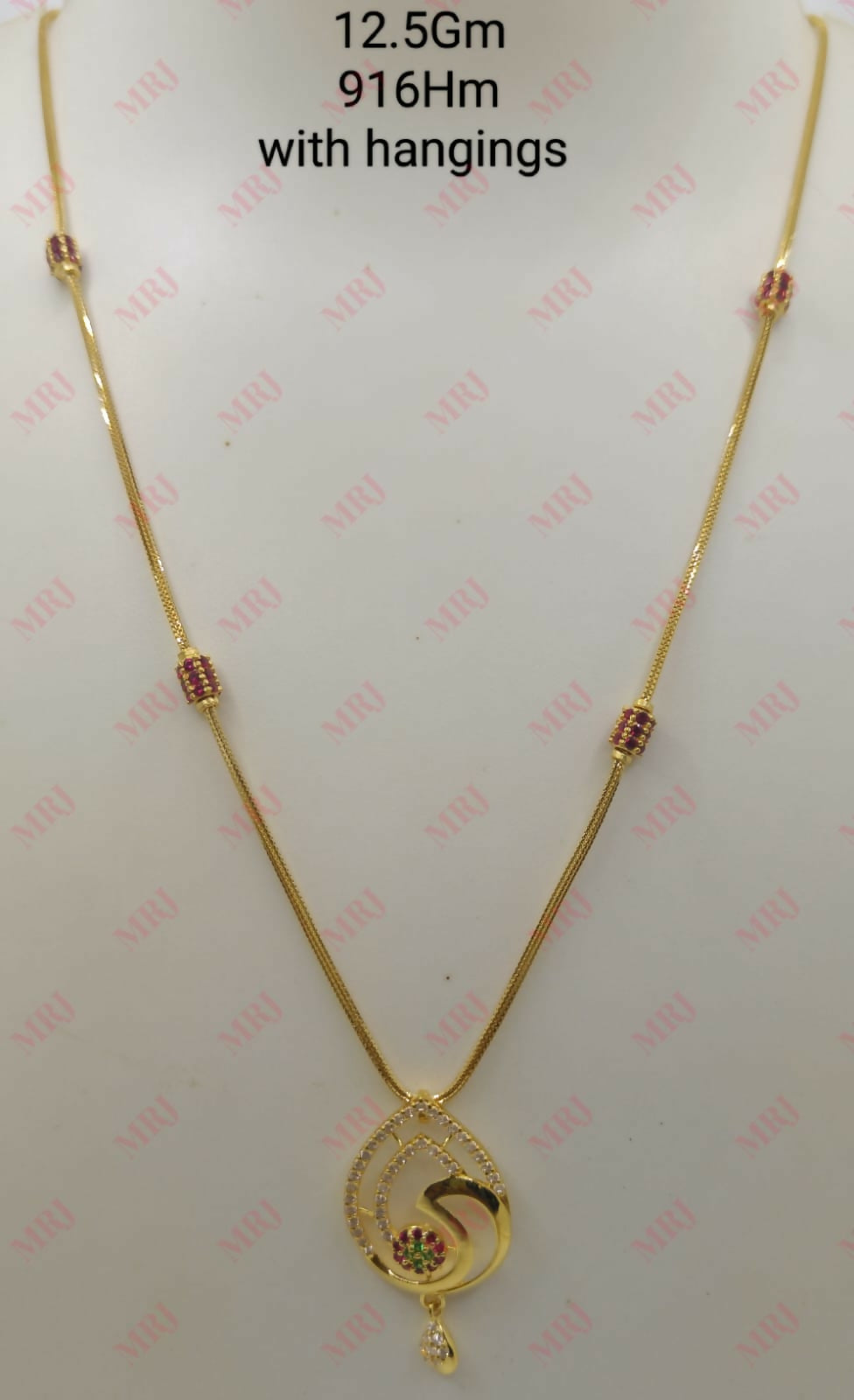 22kt CZ Chain Set Sarafa Bazar India