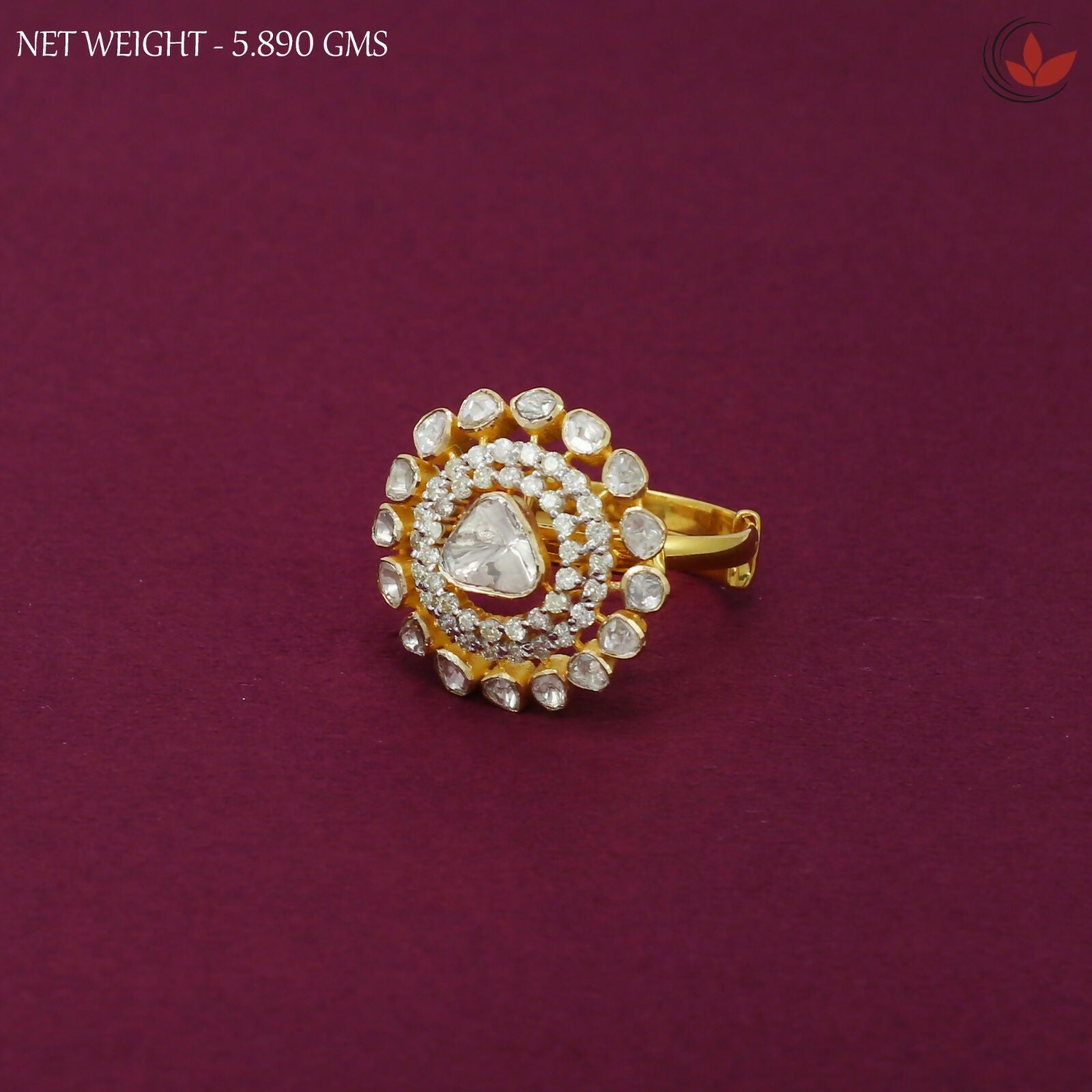 Diamond Polki Ladies Ring Sarafa Bazar India