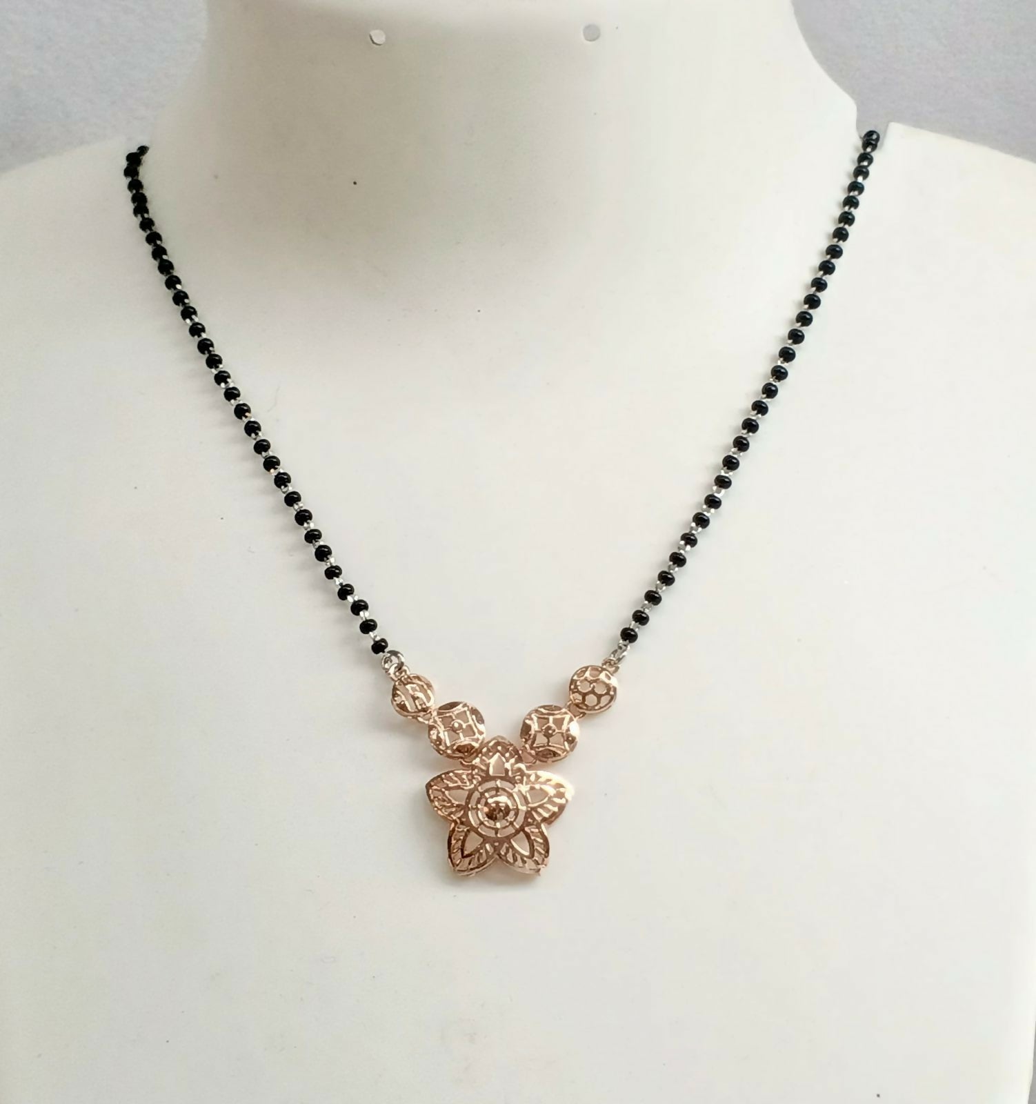 925 Silver Rose Gold Turkey Mangalsutra Sarafa Bazar India