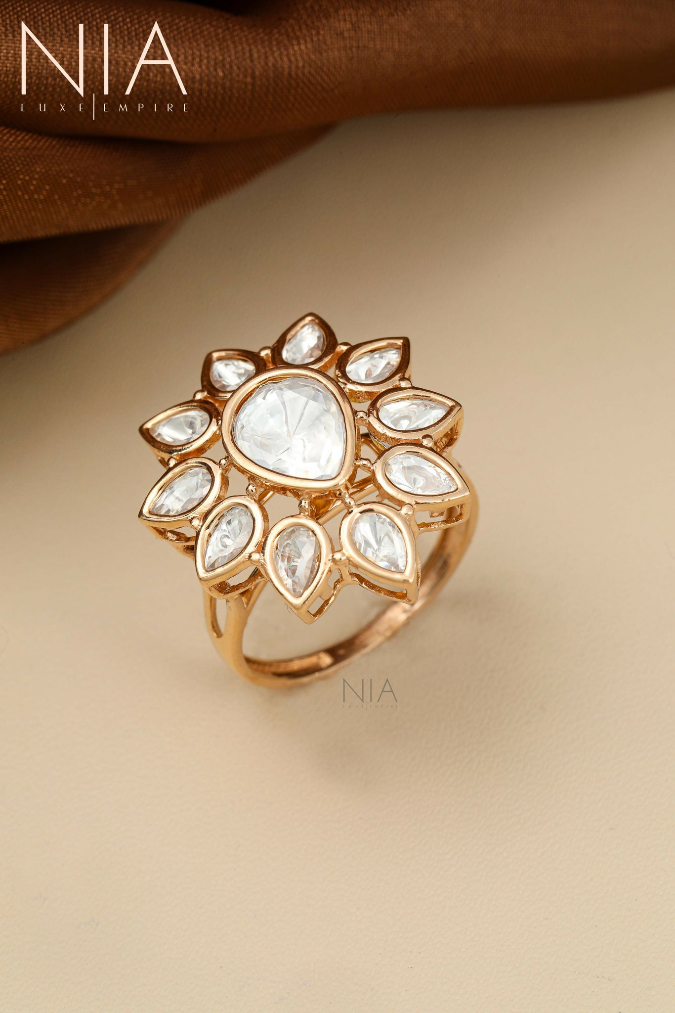 Rose Gold Ladies Ring Sarafa Bazar India