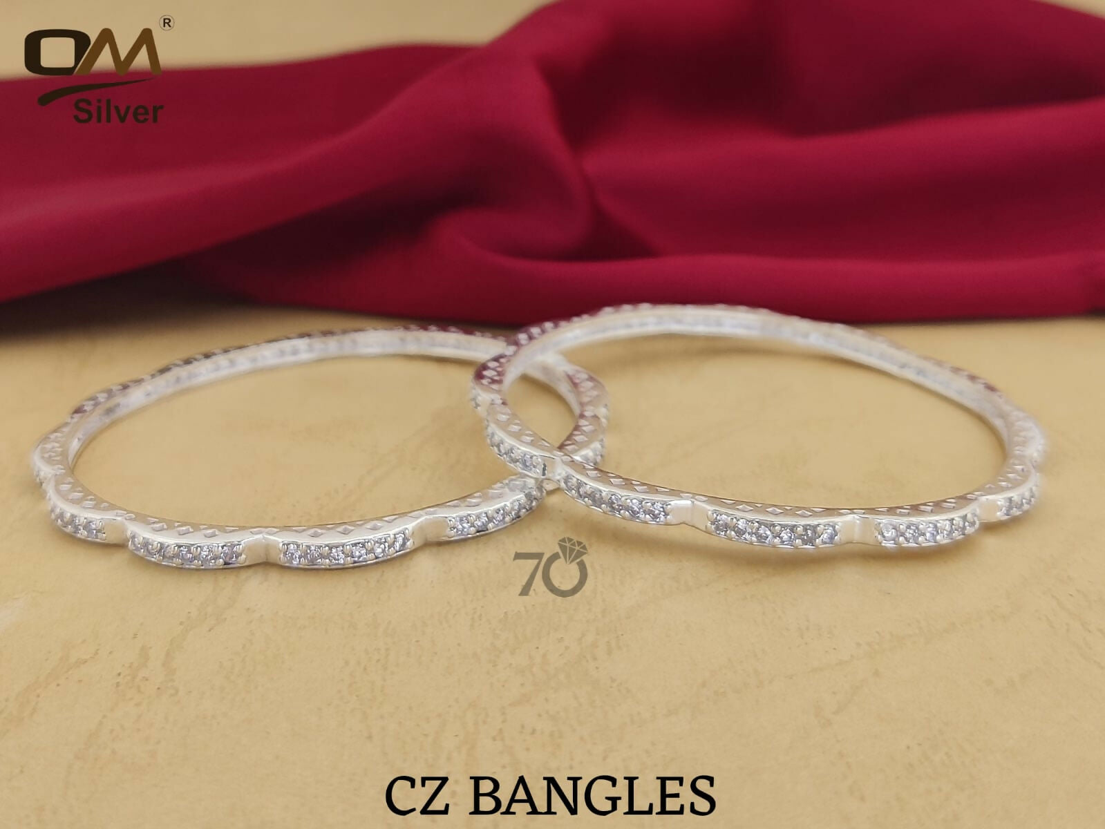 Silver CZ Bangles Sarafa Bazar India