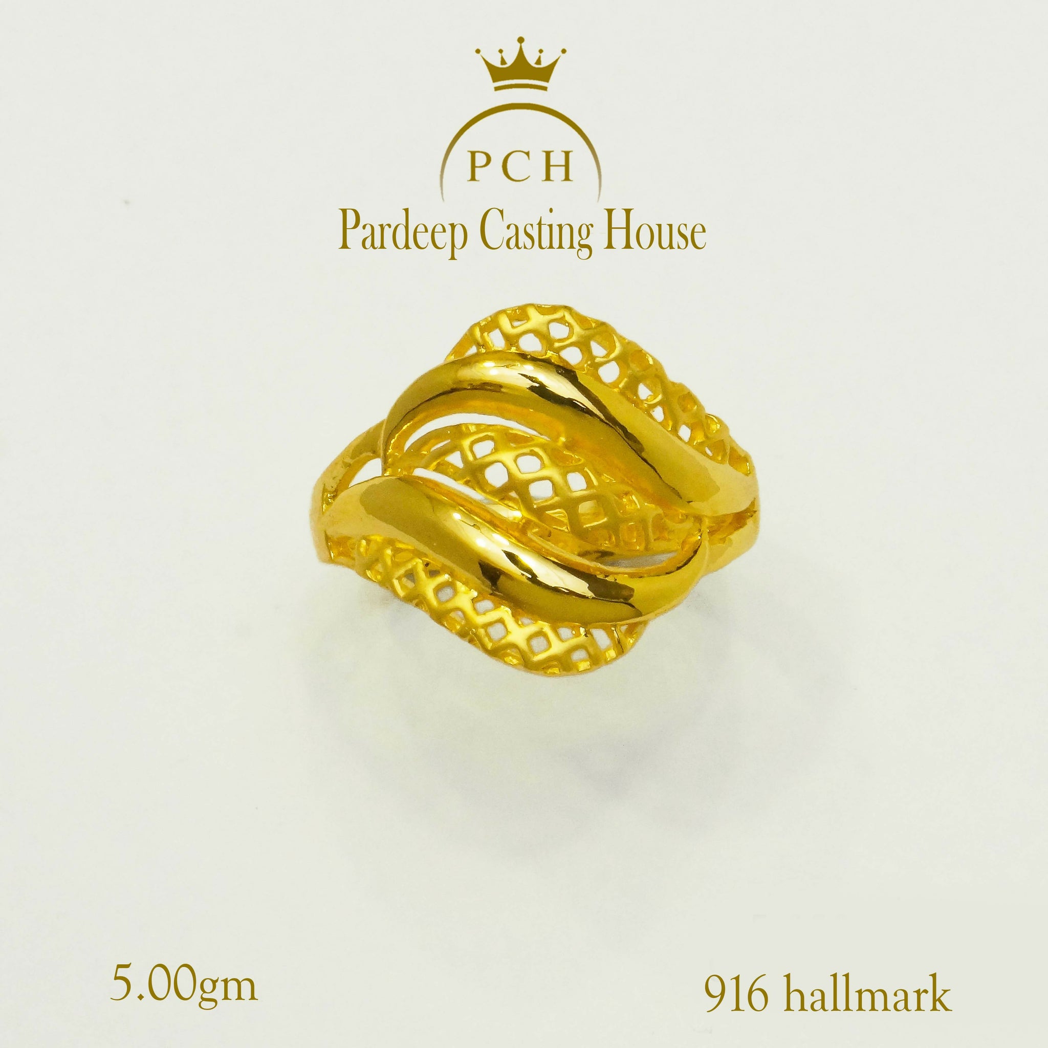 Classic Knotted 22kt Gold Ring For Women Sarafa Bazar India