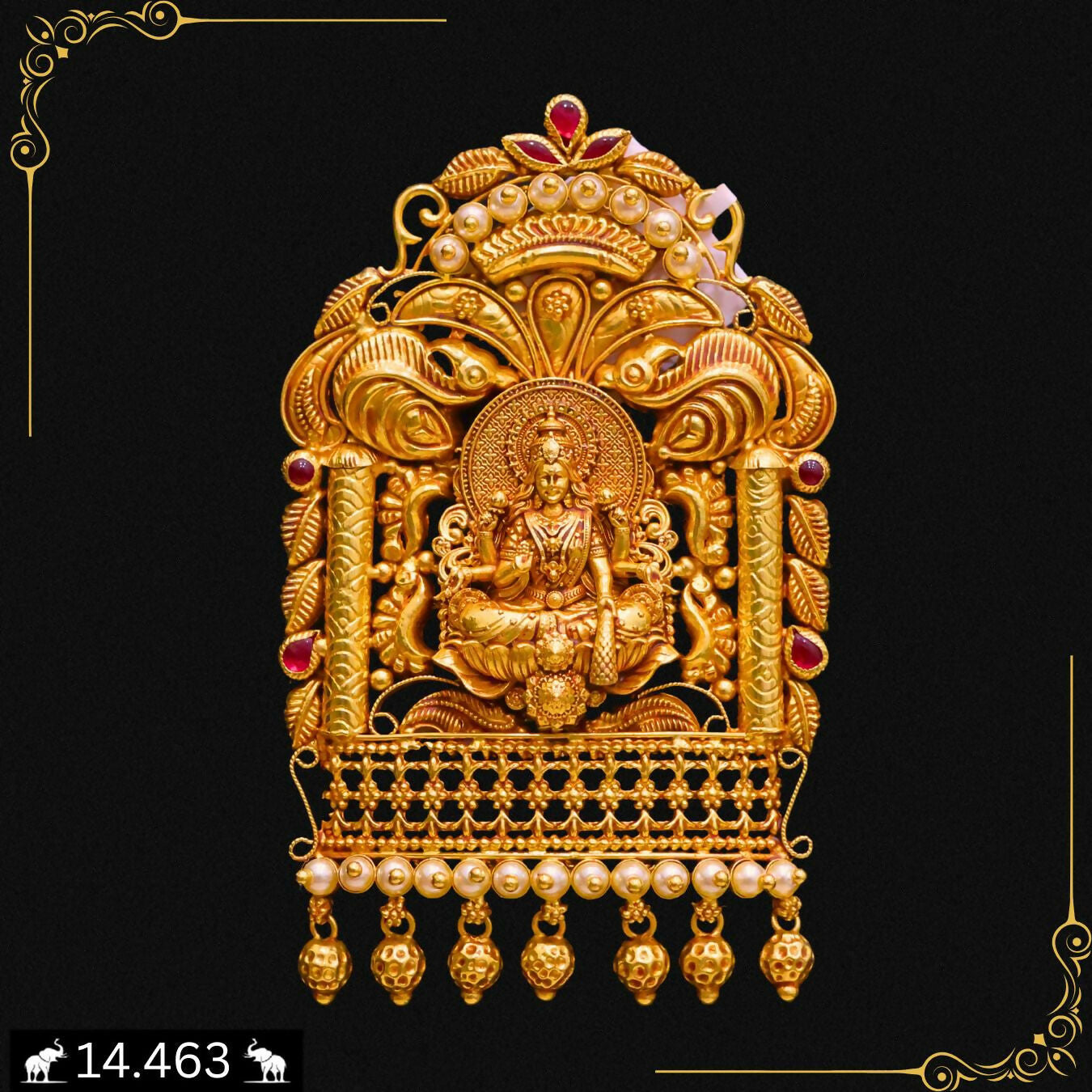 Antique Temple Pendant Set Sarafa Bazar India