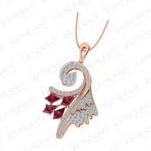 Peacock Inspried Diamond Pendant In 14K Rose Gold Sarafa Bazar India