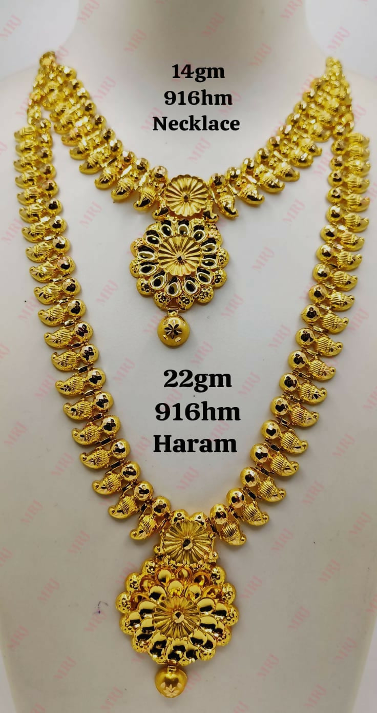 22kt Haaram and Necklace Combo Sets Sarafa Bazar India