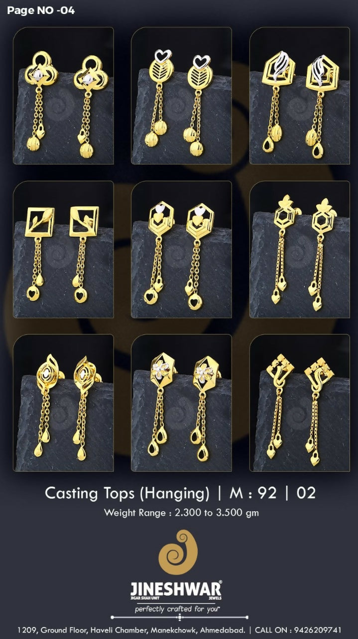 22kt Casting Tops (Hanging) Sarafa Bazar India