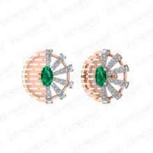 14K Rose Gold Diamond Circle Pendant Set Design Sarafa Bazar India