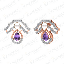 Lavish 14K Rose Gold Diamond Shield Drop Pendant Sarafa Bazar India