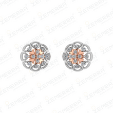 14K Rose Gold Diamond Unique Earring Sarafa Bazar India