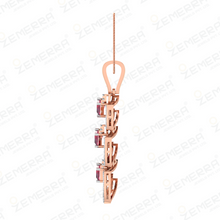 Modern 14K Rose Gold Diamond Ruby Pendant Set for Women Sarafa Bazar India