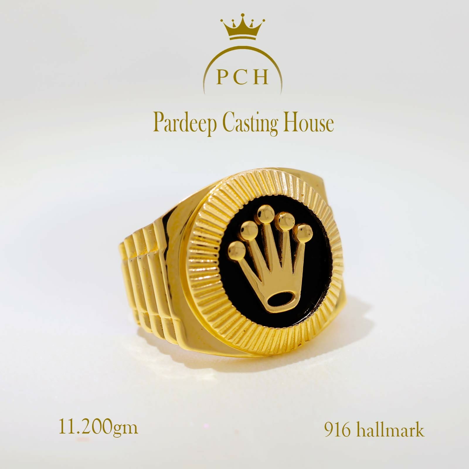 Royal Crown Gold Gents Ring Sarafa Bazar India