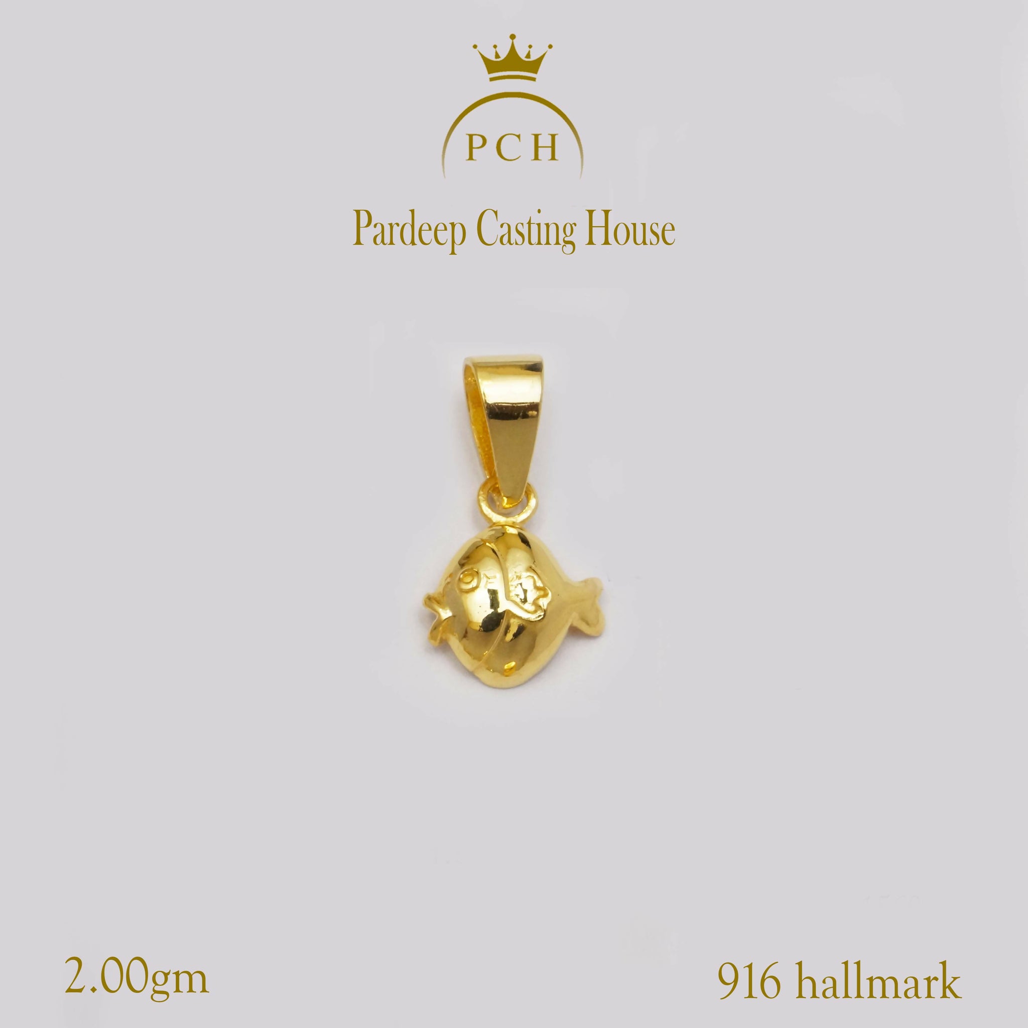 (4) Women Yellow Gold Fish Pendant