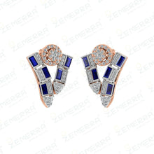 Designer Blue Stone Diamond Pendant – 14K Gold Sarafa Bazar India