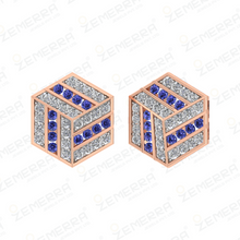Unique 14K Gold Diamond Hexagon Shape Stud Earring Sarafa Bazar India