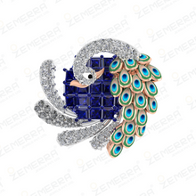 Stylish Peacock Design Diamond Ring in 14KT Gold Sarafa Bazar India