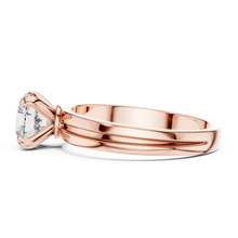 Round Cut Lab Grown Diamond Women's Ring 9Kt Rose Gold LR-5 Sarafa Bazar India