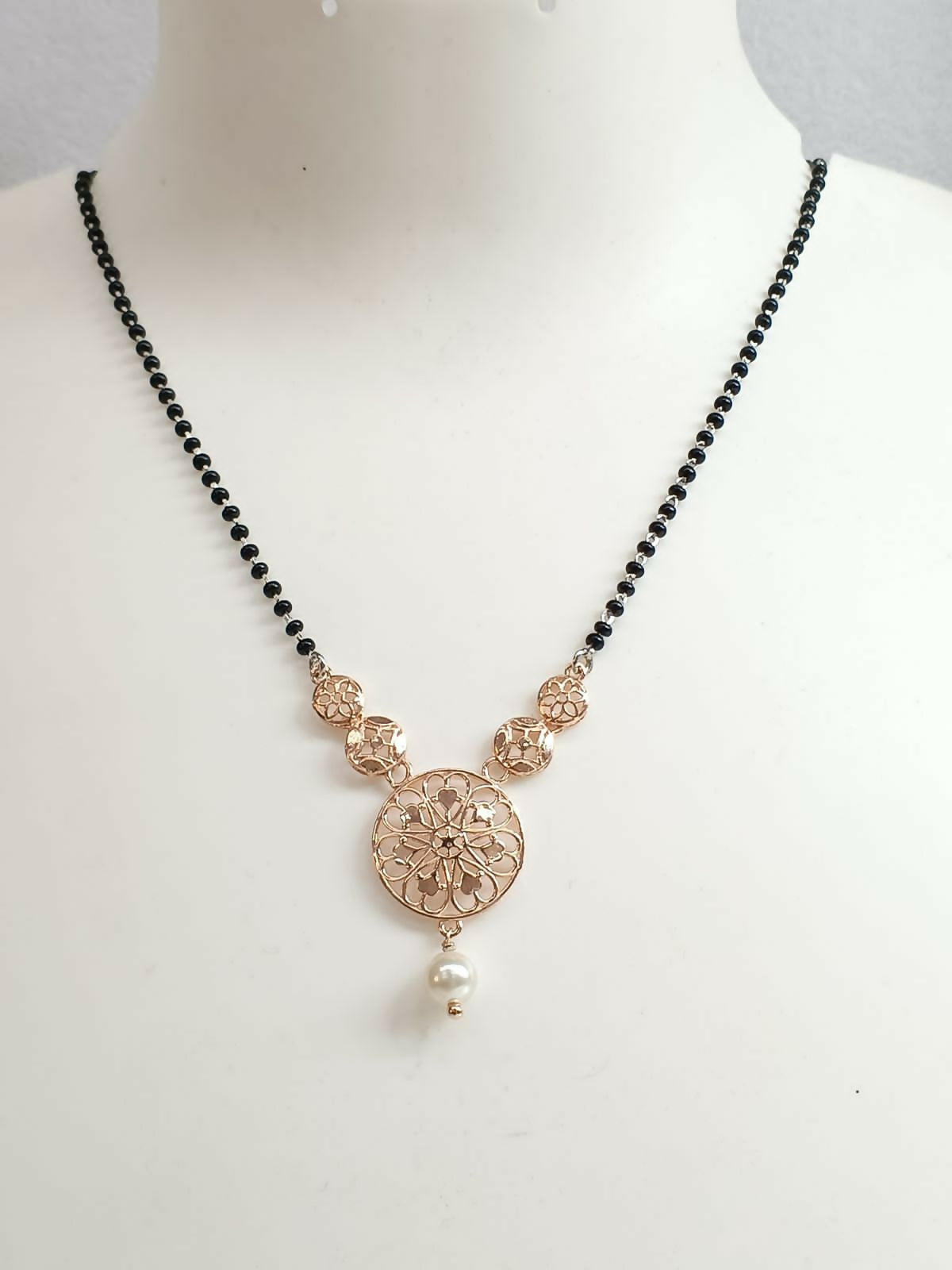 925 Silver Rose Gold Turkey Mangalsutra Sarafa Bazar India