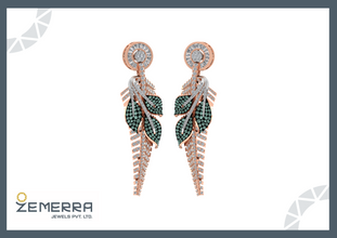 Classic 14K Rose Gold Diamond Drop Earrings