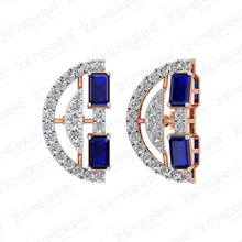 14K Rose Gold Diamond Modern Line Art Pendant Set Sarafa Bazar India