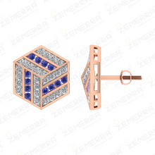 Unique 14K Gold Diamond Hexagon Shape Stud Earring Sarafa Bazar India