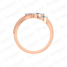 Marquise Leaf 14K Rose Gold Diamond Ring Fine Jewelry Sarafa Bazar India