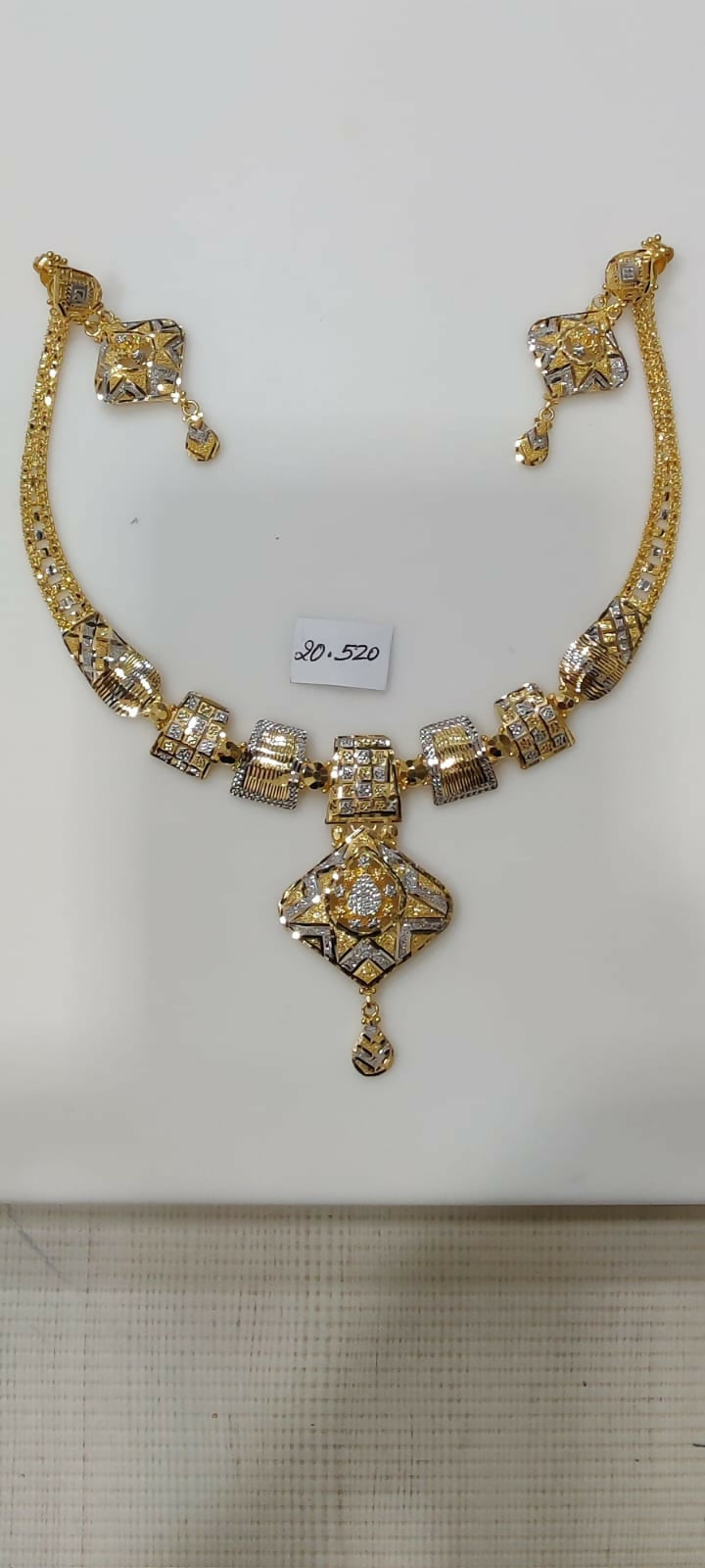 Rodium Necklace Sarafa Bazar India