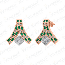 Modern 14K Gold Diamond Split Ribbon Stud Earring Sarafa Bazar India