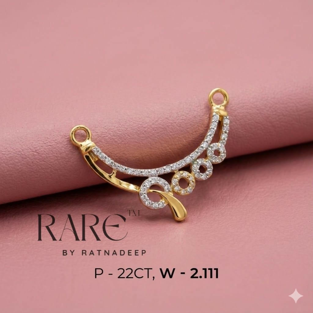 22kt CZ Mangalsutra Pendant Sarafa Bazar India