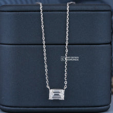 Emerald Solitaire Diamond Pendant In White Gold Sarafa Bazar India