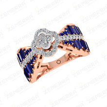 Popular Choice Diamond Halo RIng in 14K Rose Gold Sarafa Bazar India