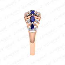 Multi Stone Diamond Band Ring in 14K Rose Gold Sarafa Bazar India