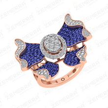 Trending 14K Rose Gold Diamond Butterfly Cluster Ring Sarafa Bazar India