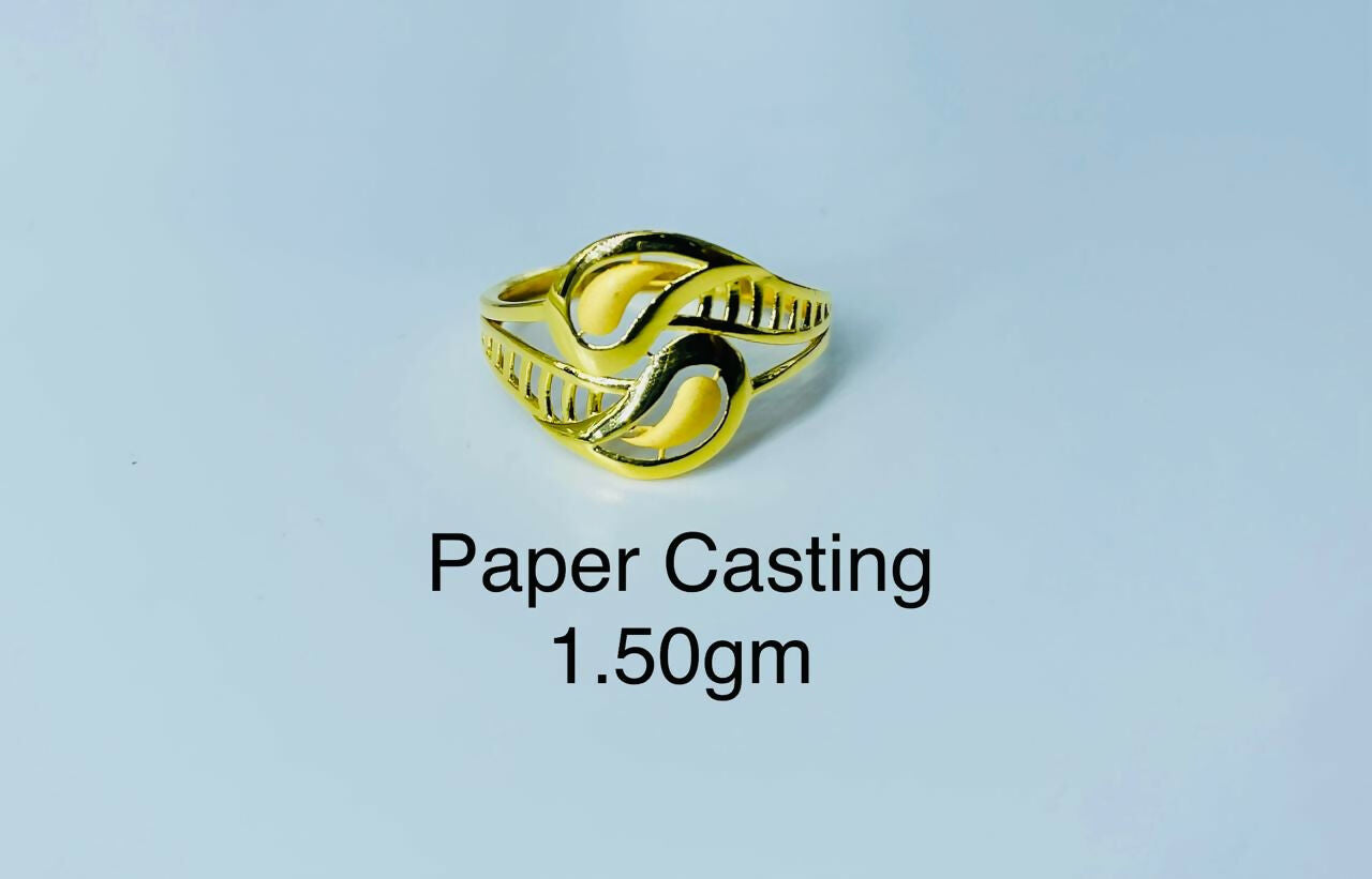 22kt Paper Casting Ladies Ring Sarafa Bazar India