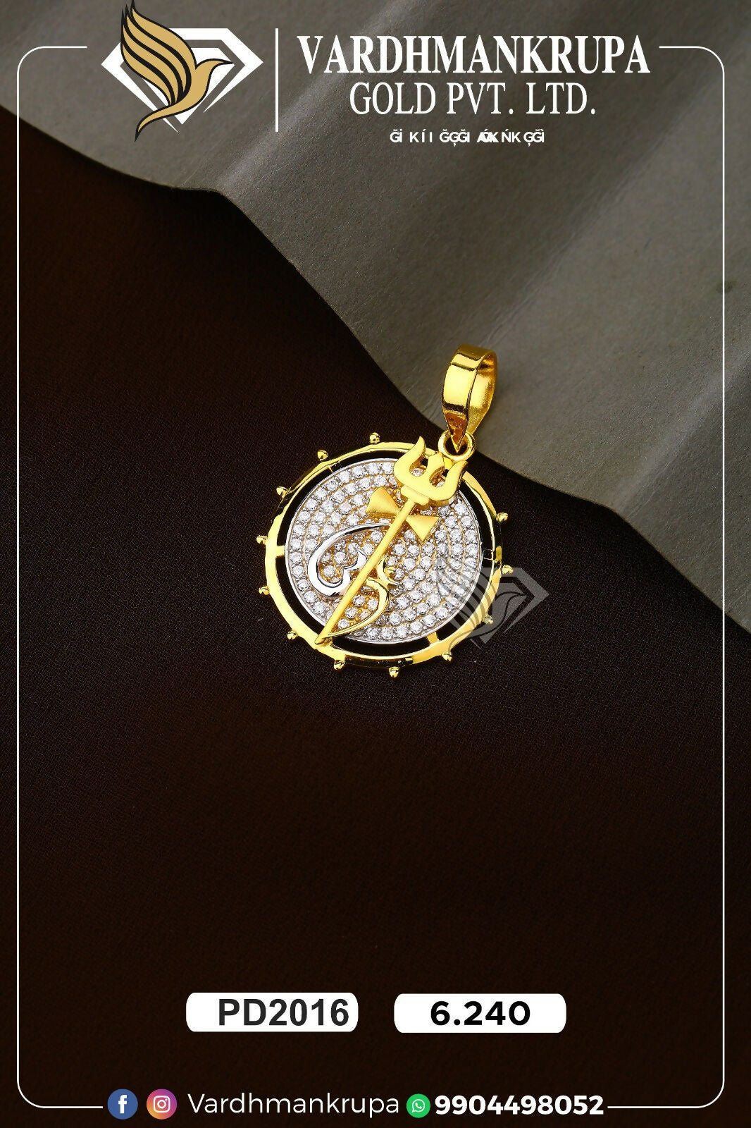 CZ Gents Pendant Sarafa Bazar India