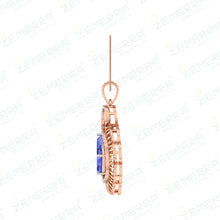 Crowd Favorite 14K Rose Gold Diamond Gemstone Pendant Set Sarafa Bazar India