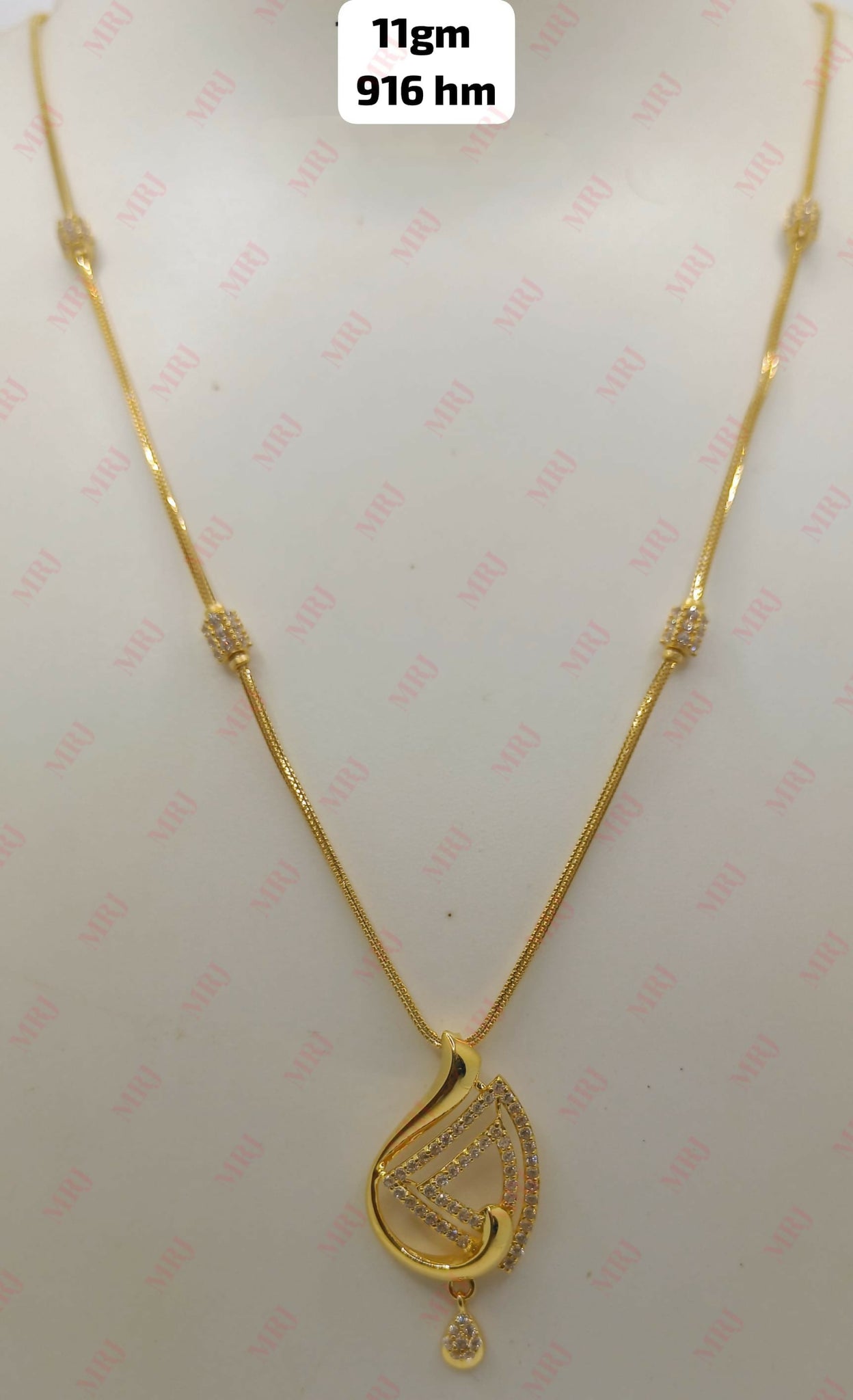 22kt CZ Chain Set Sarafa Bazar India