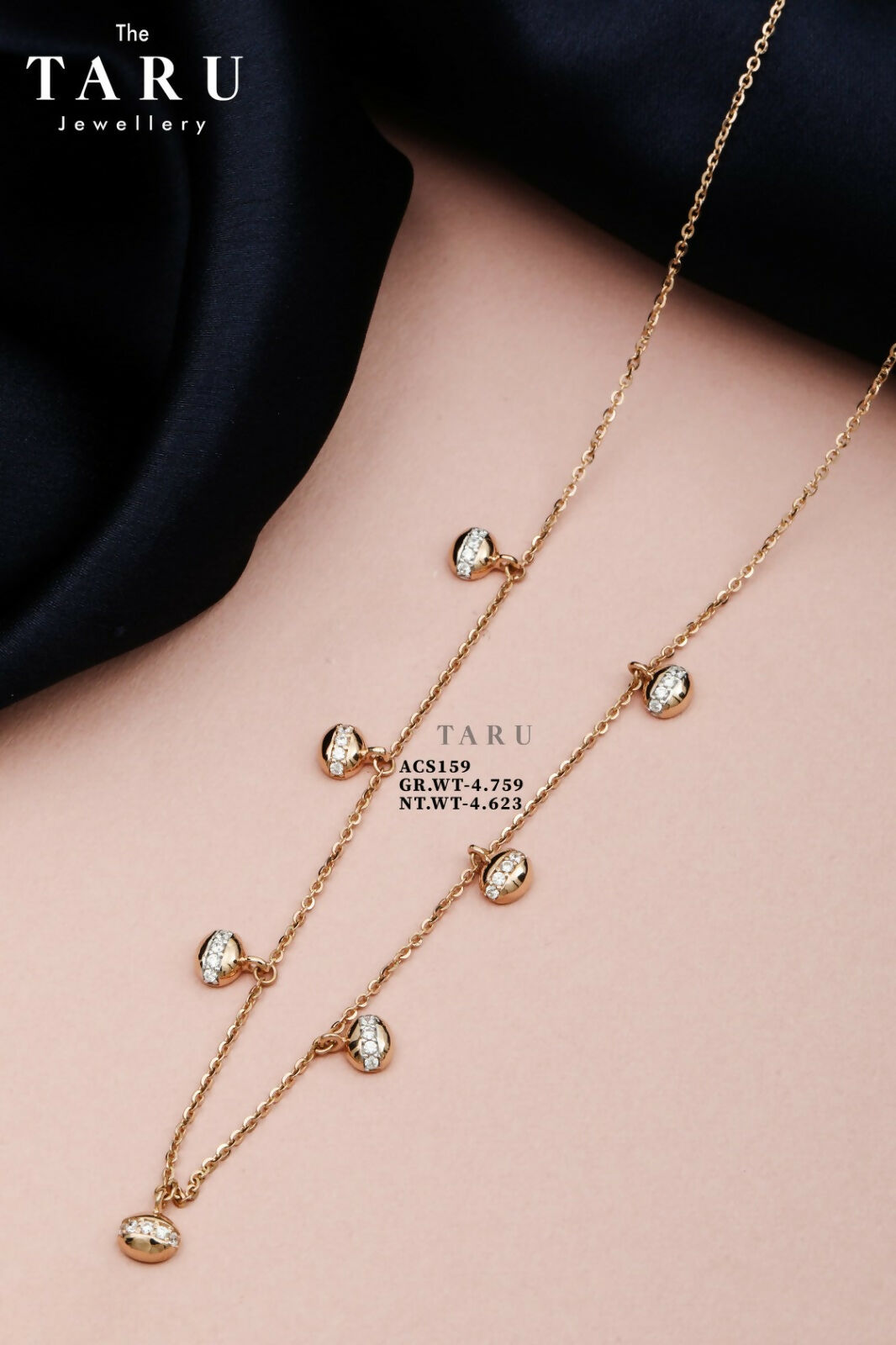 Rose Gold Chain Set Sarafa Bazar India